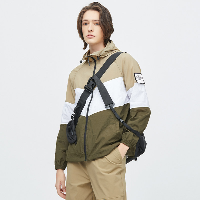 2021 new OUTDOOR SUNSCREEN MEN'S SUMMER THIN ANTI-UV BREATHABLE SPEED DRY NATIONAL TIDE COLLAGE SKIN COAT MEN