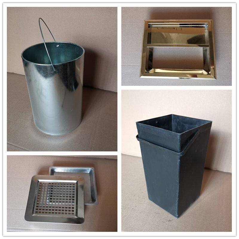 Lobby bin on the open side open lid large trash can inner barrel fittings square flame retardant inner barrel galvanized iron inner barrel-Taobao