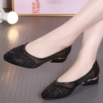 2021 fashion rhinestones summer leather large size womens shoes 40 a 43 sandals flat bottom bag low heel new mesh shoes