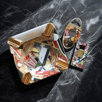 Lubinski Cigar Accessories Suit Kit Gift Box Cigar Mark Cuba Wind Cigar Cut Lighter Ashtrays