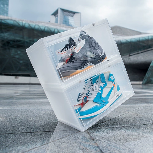 Super Sneakers Warch AJ Herese Box Sabe Cabine Anti -Oxidized Transparent Box полка