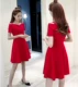 Mùa hè 2019 mới của phụ nữ phiên bản Hàn Quốc của cổ áo mỏng mỏng tay áo ngắn Hepburn một từ nhỏ váy đen dây đeo váy - váy đầm váy công chúa cho bé