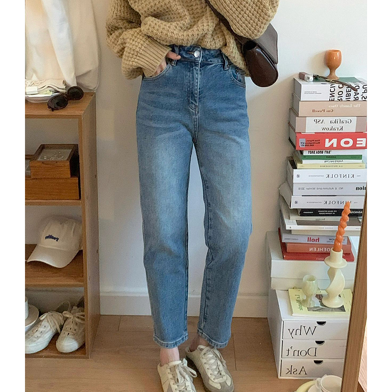 150kg Plus Size Women's Nine-Point Pants, Extra Large Size, Slimming, Loose Fit, Stretchy Denim Jeans for Petite Women