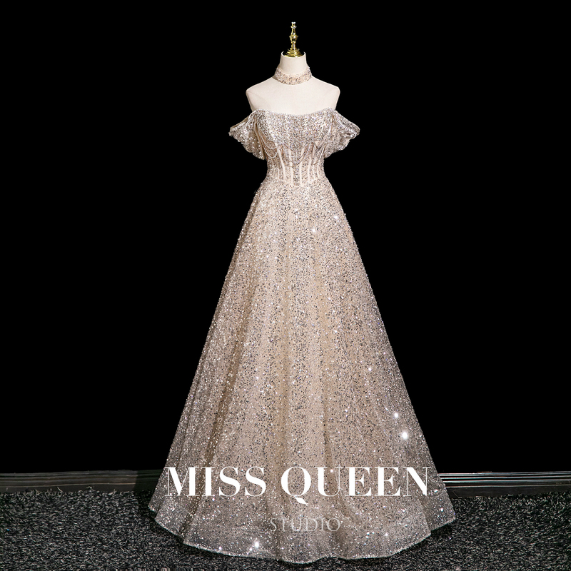 Evening Dress for Women 2026 New Style Light Luxury Niche Engagement Wedding Toast Dress Gown Banquet Elegant High-End Feel Evening Dress for Women 2026 New Style Light Luxury Niche Engagement Wedding Toast Dress Gown Banquet Elegant High-End Feel