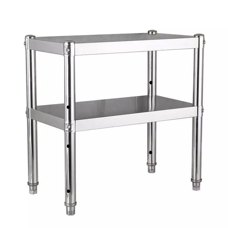 Nhà bếp bằng thép không gỉ kệ bếp kệ sàn đột lỗ miễn phí có thể được tùy chỉnh đa chức năng 2 lớp lò vi sóng kệ - Phòng bếp chảo chống dính
