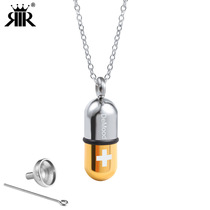 Creative can open European and American personality capsule pendant pendant pendant stainless steel exotic Wind necklace choker titanium steel trend