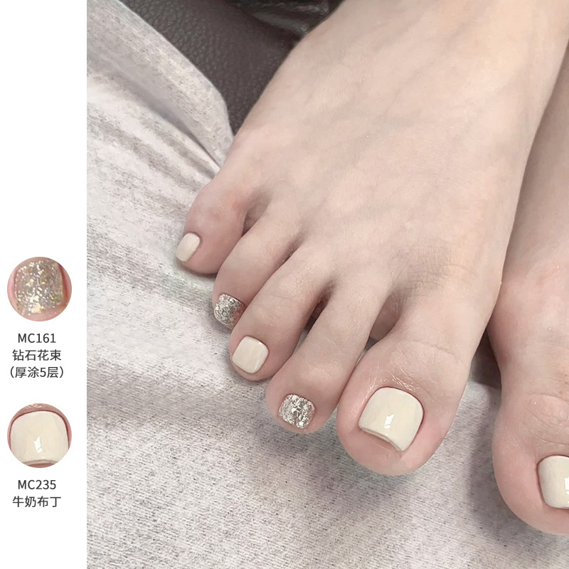 Milky White Nail Polish for Toes 2026 New Summer No-Bake Quick-Drying Long-Lasting Water-Based Beige Quick-Drying Peelable