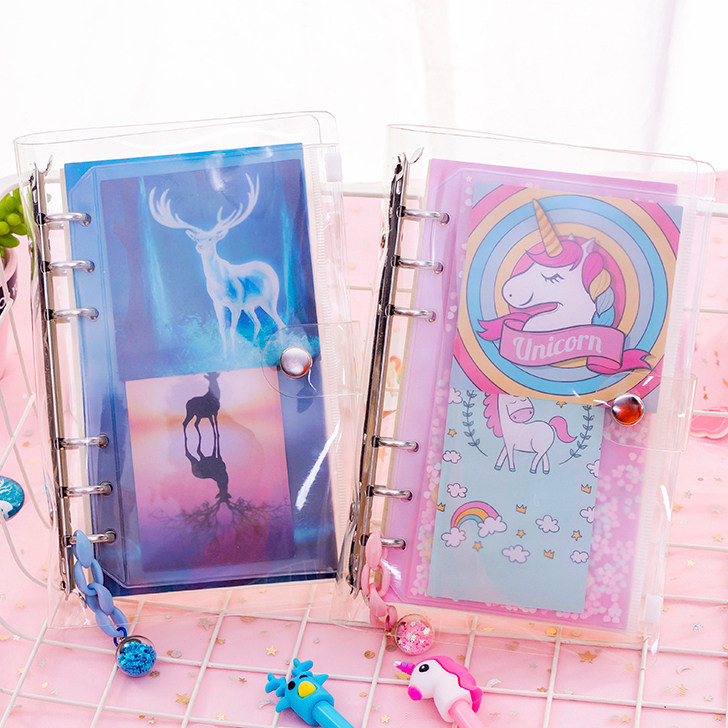 Girl heart hand book set Unicorn loose-leaf hand book girl dream pink travel note notebook