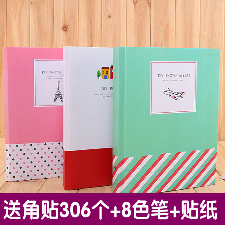 Creative DIY Album Loose-leaf Black Cardboard Phase Book handmade phase book adhesive Remembrance album Baby Growth Register