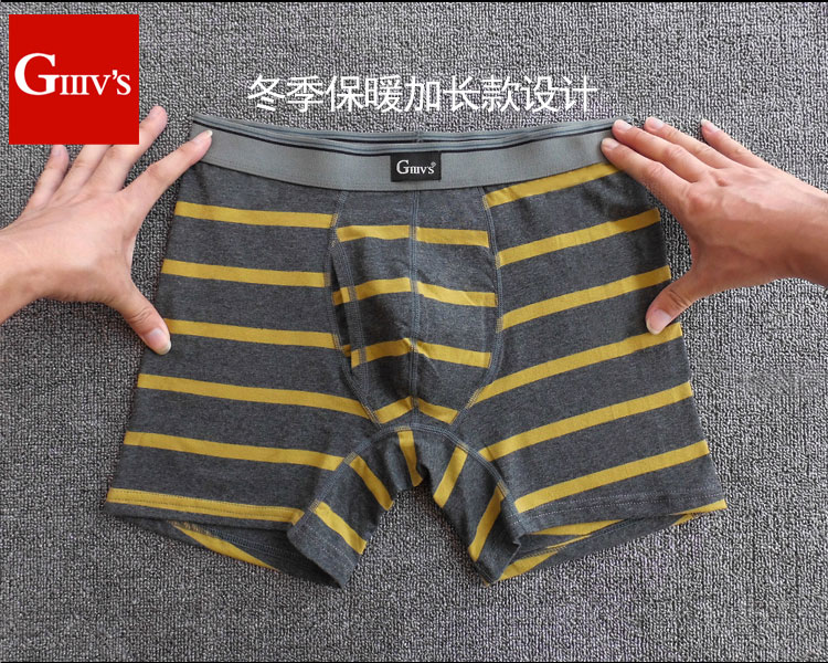 Kích thước lớn nam đồ lót nam cotton boxers cộng với quần dài đầu cộng với phân bón cộng với lớn trung niên cao eo chịu mài mòn chân thủy triều