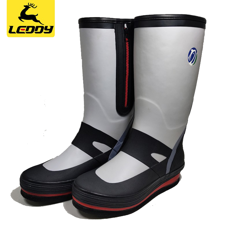 Lediciso Fishing Shoes Felt Bottom Non-slip Waterproof Fishing Shoes Men's Sea Fishing Den Reef Nail Bottom High Cylinder Boots Fishing Gear