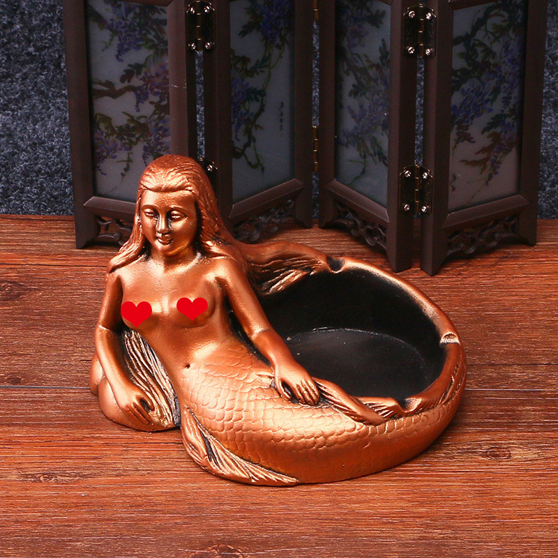 Fashion Mermaid Ashtray Living Room Creative Crafts Decoration Personality Gifts for Friends and Family