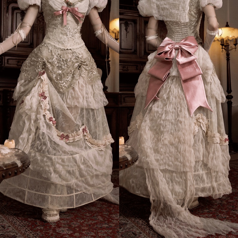 Blood Supply Original ◆ The Poet's Box of Love Basil French-Style Elegant Retro Long Trailing Skirt