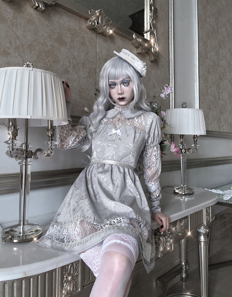 White Rose Funeral Gothic Dress OP by Blood Supply (BSY25)