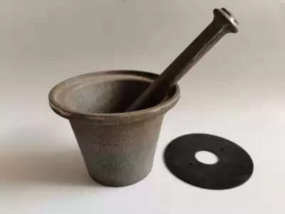 Cast iron pounding tank, mortar, mortar, mortar, mortar, pestle, grinding and research tank, powder cylinder, punch