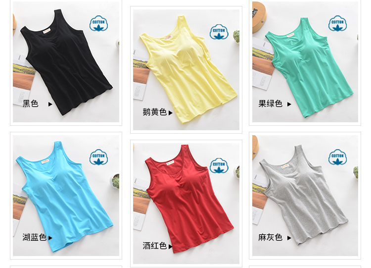 Lycra cotton nữ mới với miếng đệm ngực không có vành áo yếm miễn phí áo ngực cup một cơ sở yoga áo 3 lỗ