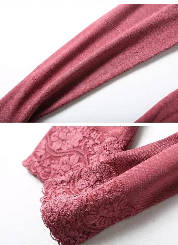 Quần mùa thu ấm áp một mảnh mỏng mảnh cotton Slim eo thắt lưng đầu gối căng phụ nữ không thêm nhung đáy mặc kích thước lớn quần áo giữ nhiệt
