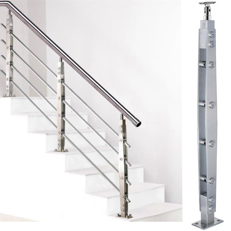 Stainless steel 304 glass stair handrail column indoor home Villa outdoor custom balcony railing guardrail