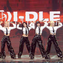 Bright liquid leather pants colorful streamer wide-leg pants high-waisted shirt jazz dance hip-hop girl group the same custom 339