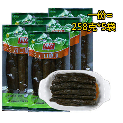 The Qianjiang card is delicious and crisp melon 258g * 5 packs of sauce Cucumber Lower rice dishes clear congee pickles Pickle Pickle Vegetable Qianjiang Vegetables