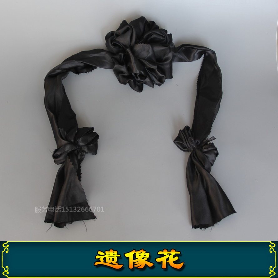 Silk cloth statue blossom black 12 inch 16 inch image frame black flower frame black white custom for spiritual hall