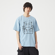 HUGALLGUILT summer cartoon rabbit print loose shoulder mens and womens round neck hip-hop short-sleeved national tide T-shirt