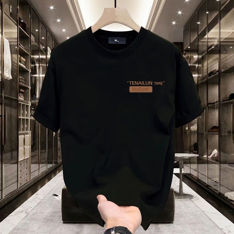 Американская трендовая хлопковая футболка с короткими рукавами и буквенным принтом, высококачественный летний красивый свободный топ с круглым вырезом и короткими рукавами