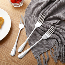 Home Children Portable Stainless Steel Long Handle Fork Fruit Fork Adult Student Inserts Cutlery Thickened Western Meal Fork