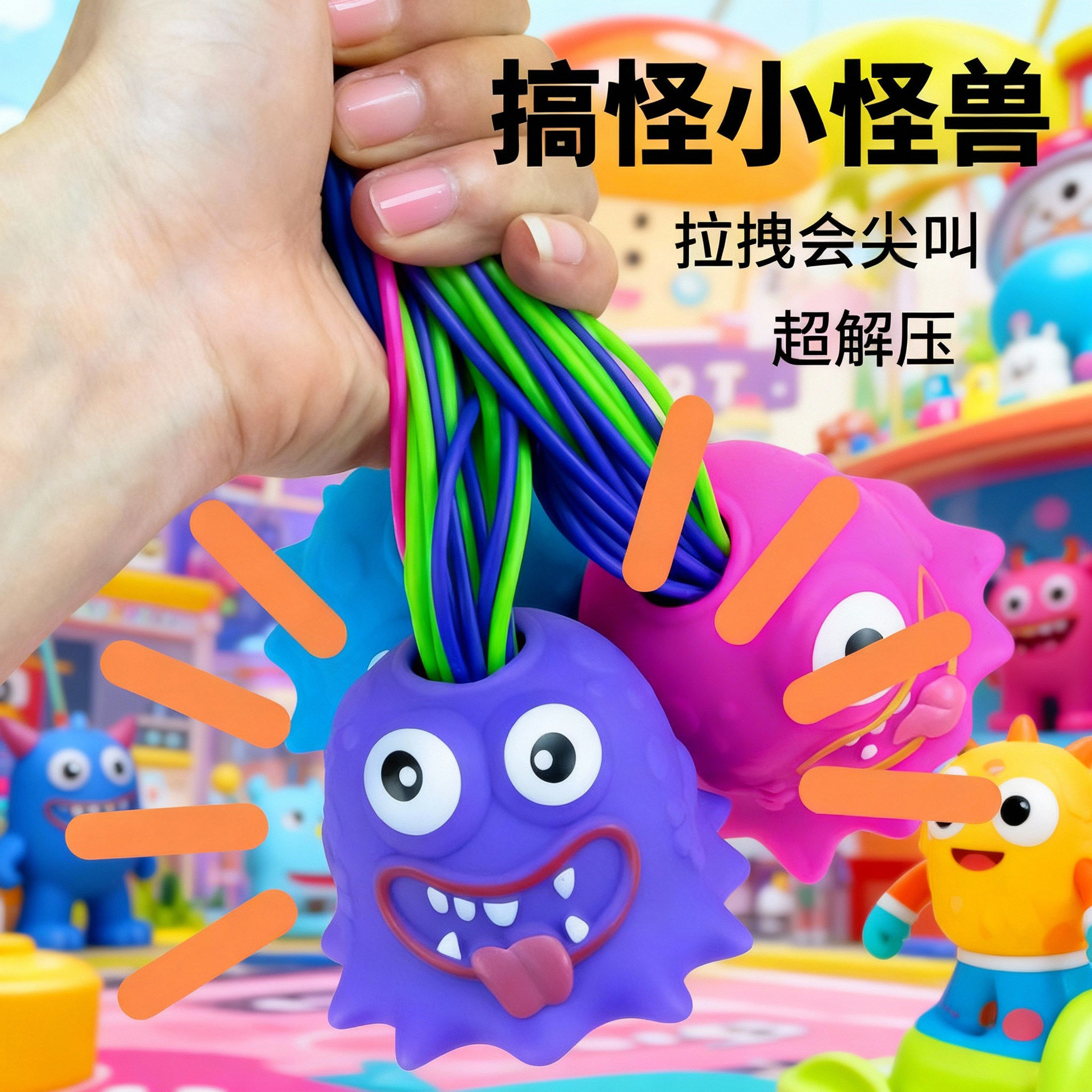 爆款可扯头发会尖叫趣味小怪兽创意新奇特搞笑解压玩具T9