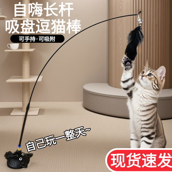 Cat toys cat sticks and self-exciting boredom removal tool with suction cup long rod pet kitten kitten kitten play with kitten supplies