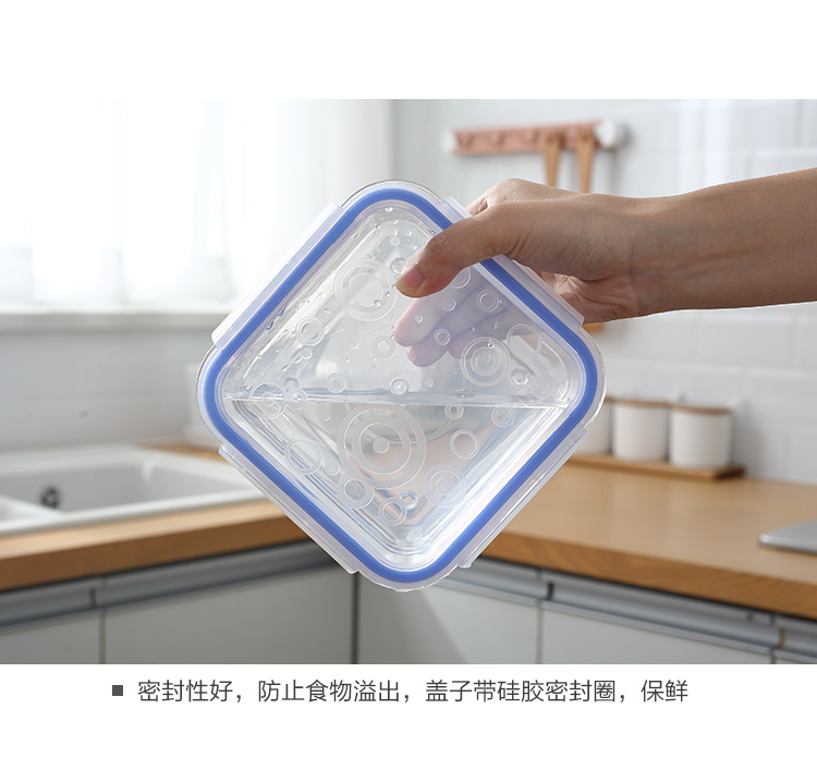 Hộp cơm trưa thủy tinh nóng hộp ăn trưa hộp lưu trữ tách nhựa đặt với nắp tròn hình chữ nhật thực phẩm hộp kín - Hộp cơm điện sưởi ấm hộp cơm xiaomi