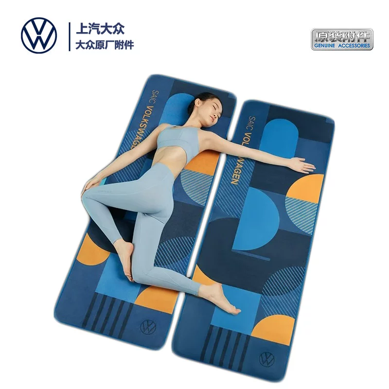 Оригинальный коврик для йоги SAIC Volkswagen с надписью "Refuse to gain weight", мягкий и амортизирующий, с замшевой кромкой, двусторонние нескользящие поверхности