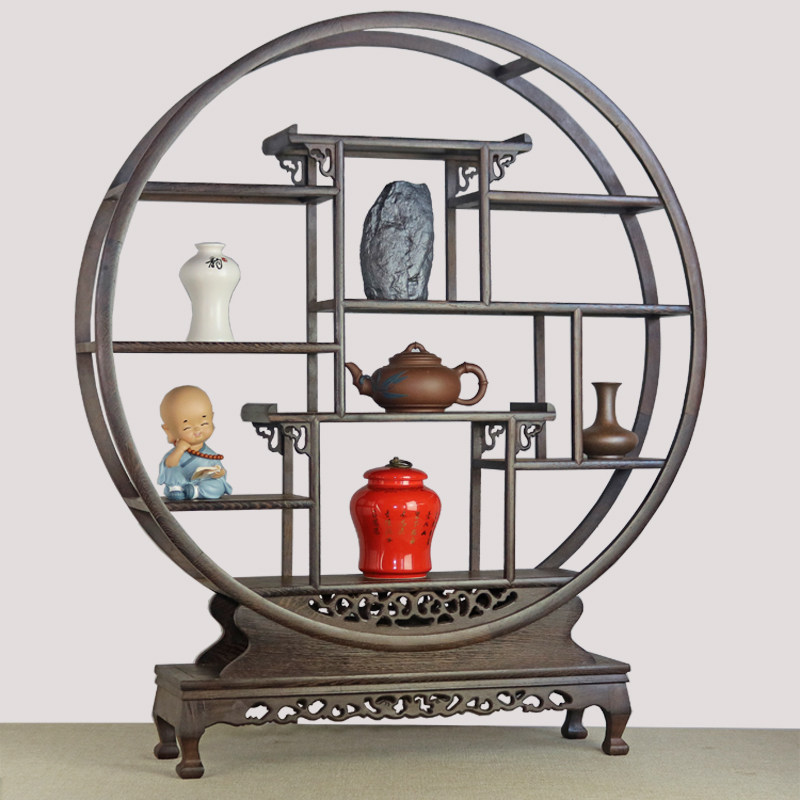 Chicken wings solid wood Bogu rack antique antique teapot display rack display rack Duobao Pavilion Chinese furniture mahogany ornaments