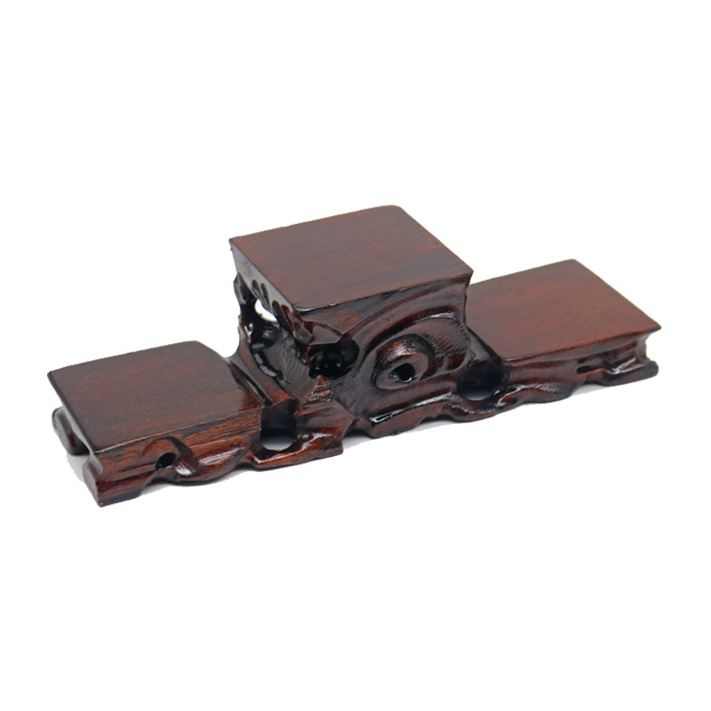 Mahogany handicraft chicken wing wood root carving base purple sand pot tea set strange stone jade flower pot solid wood decorative ornament