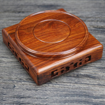 Stone ornaments solid wood round crafts strange stone bonsai teapot flower pot vase incense burner Buddha statue red sandalwood base