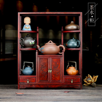 Redwood sour branch small tea cabinet antique frame imitation Ming and Qing Chinese furniture home ornaments handicraft miniature cabinet