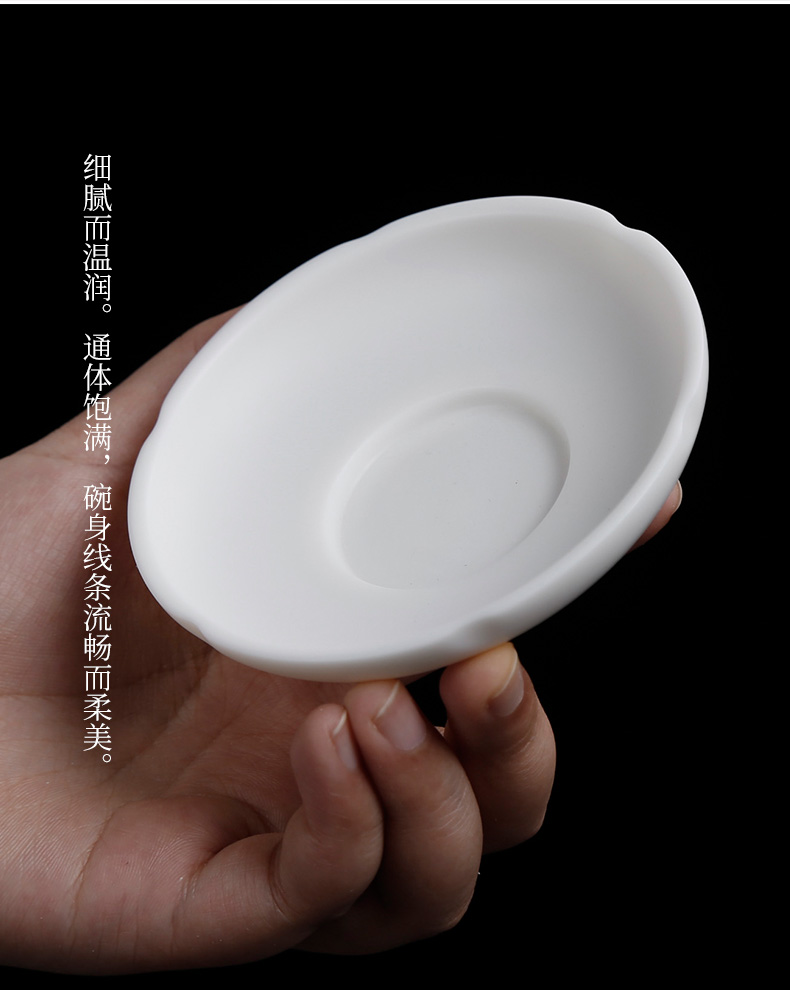 Biscuit firing manual anaglyph dehua white porcelain tureen tea cups suet jade large household three to prevent hot kunfu tea cup