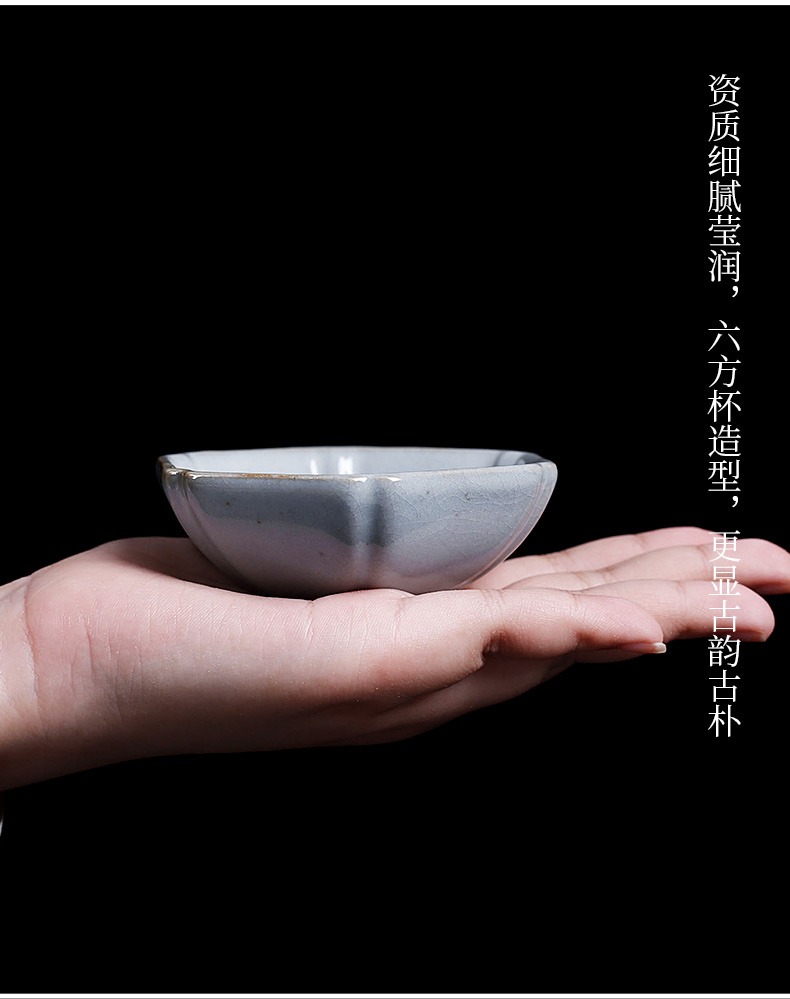 Small teacup cracked can raise your up kung fu tea masters cup silver pure manual hand - made ceramic cup large move