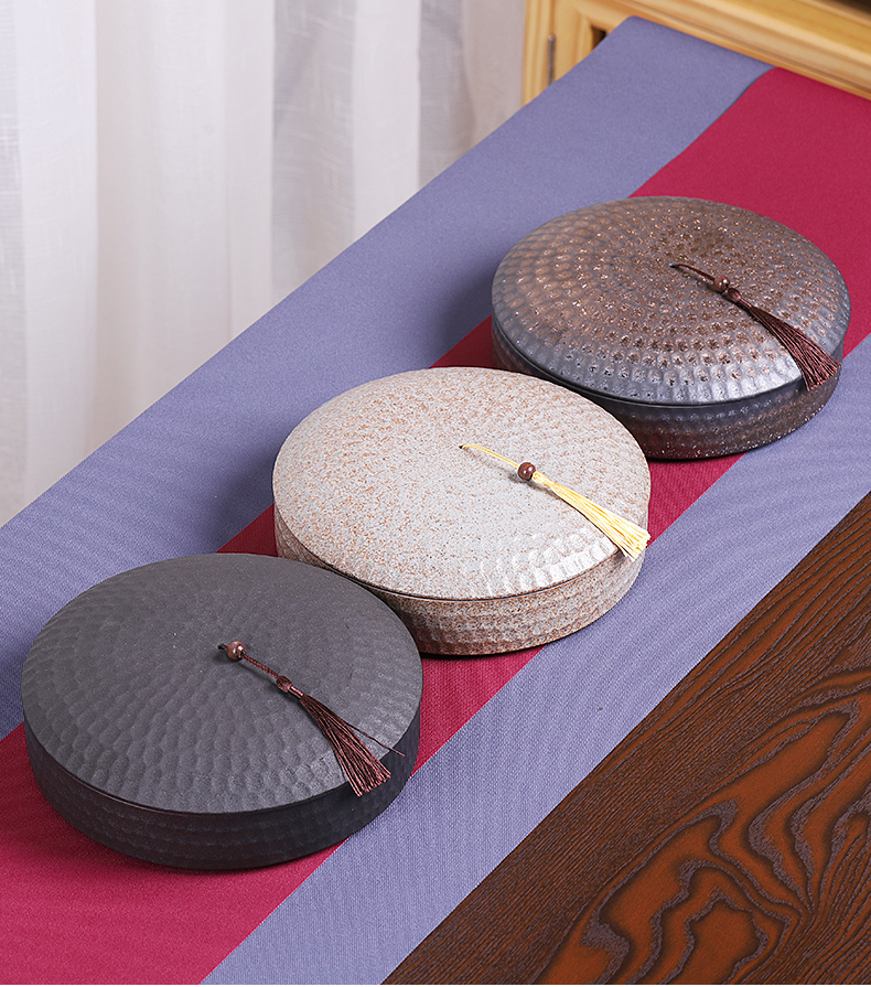 Japanese coarse pottery hammer the receive a case of general large white tea tea cake tea box of ceramic tea pot and tea warehouse