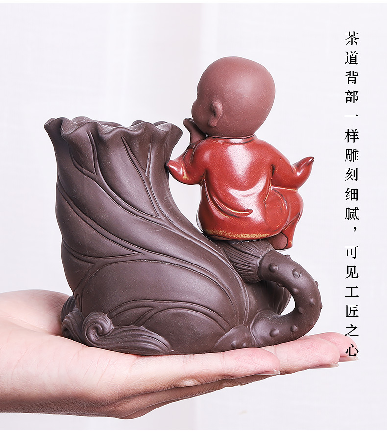 Tea sets accessories 6 gentleman Chinese violet arenaceous the young monk Tea taking to receive tube furnishing articles wenge ChaGa ChaZhen