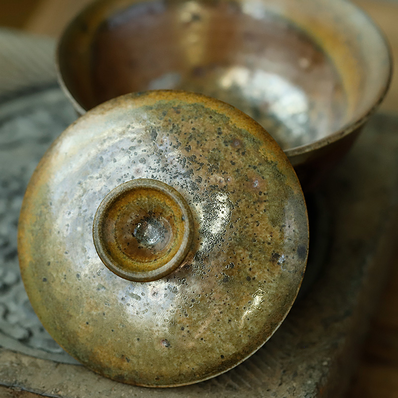 Jingdezhen firewood orphan works hand made 】 【 coarse pottery hand grasp pot of tea bowl of pure manual can raise tureen individual cups