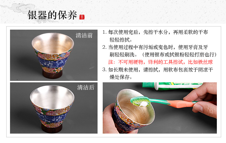 With silver spittor masters cup pure manual coppering. As turnkey household ceramics kunfu tea cup single silver cup