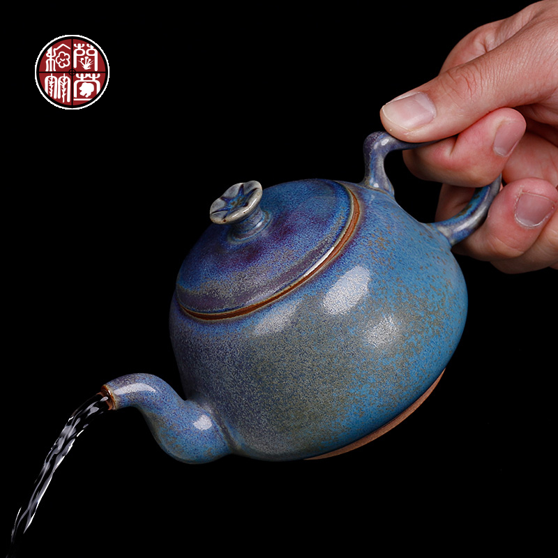 Jin shenhou undressed ore glaze kung fu tea pot masterpieces Chen Juncai hand make tea for the jun porcelain up single pot of large - sized restoring ancient ways