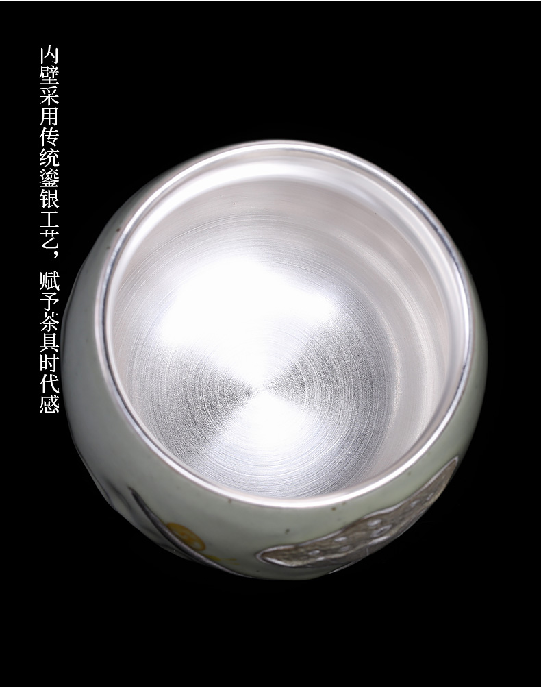 Jingdezhen up kung fu tea gift box sets checking ceramic tasted silver gilding masters cup large household sample tea cup