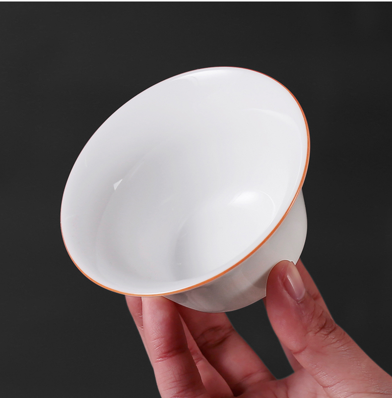 Sweet white jade three to make tea tureen dehua thin body white tea bowls cover a single large kunfu tea cups