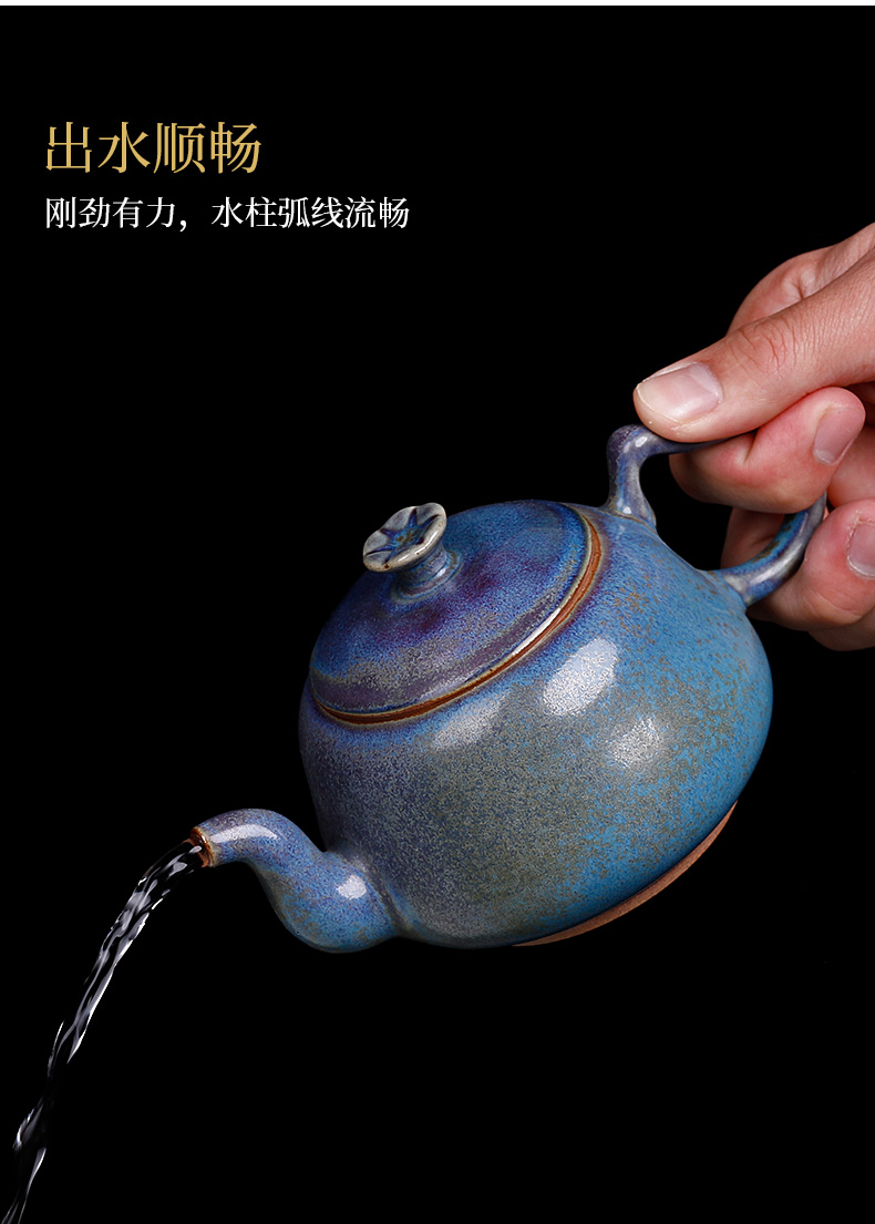 Jin shenhou undressed ore glaze kung fu tea pot masterpieces Chen Juncai hand make tea for the jun porcelain up single pot of large - sized restoring ancient ways