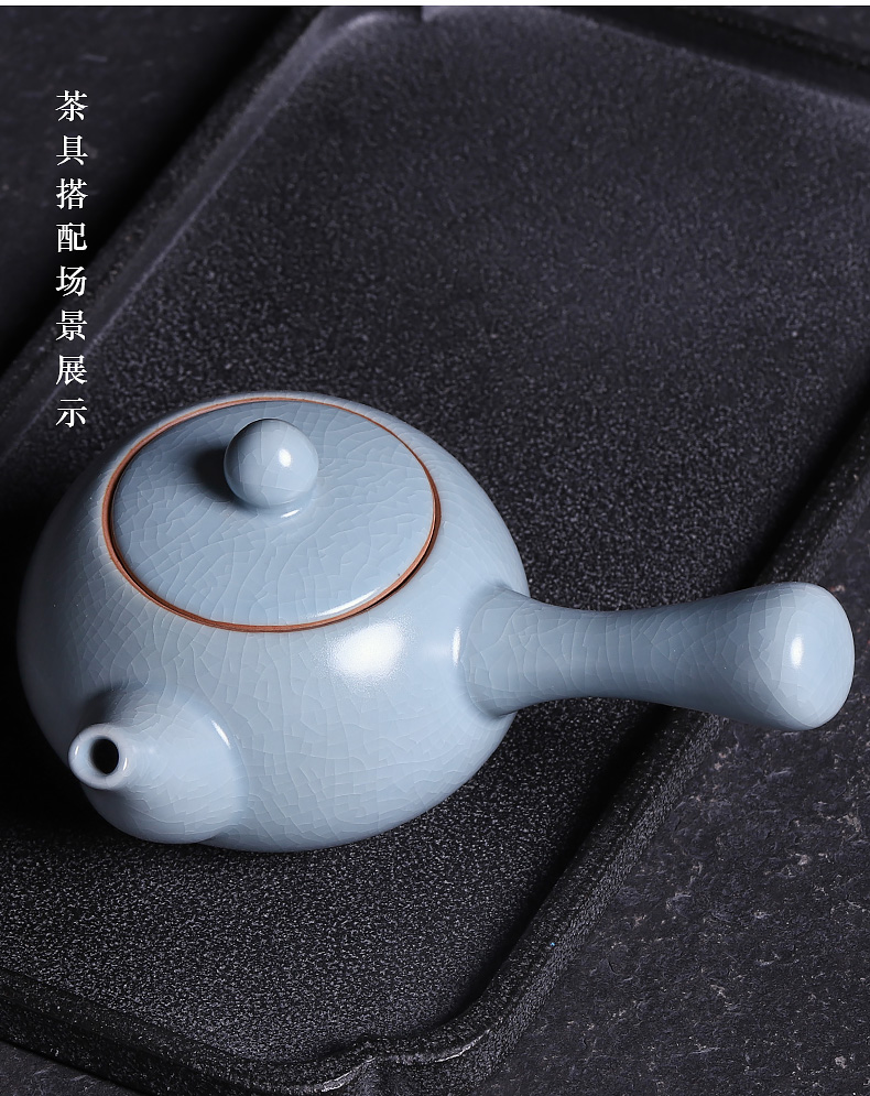 Open the slice your up teapot single pot teapot ice crack glaze ceramic side the cyan kung fu tea set for its ehrs single pot of day