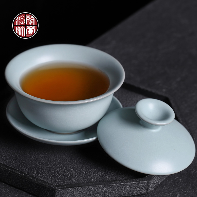 Ceramic tea bowl of ice crack Chinese style restoring ancient ways your up can raise tureen kunfu tea cups pure manual bowl is in use