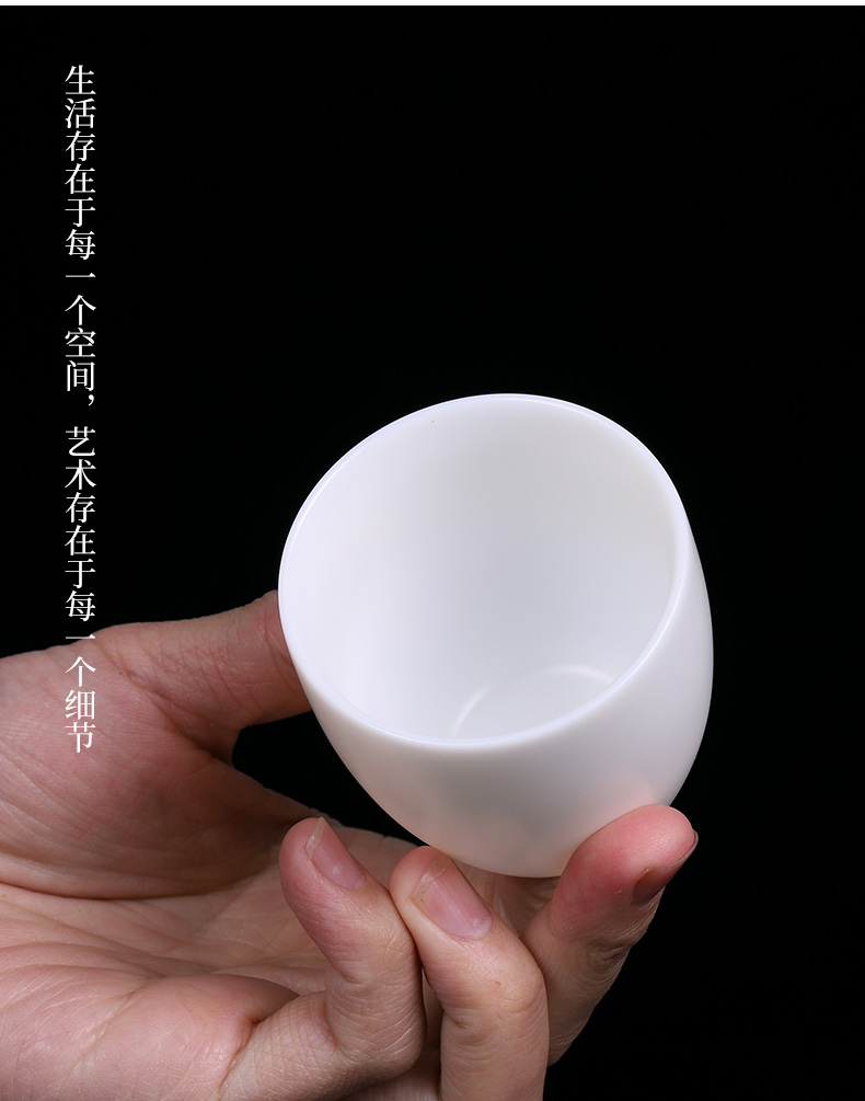 High - white thin foetus kung fu tea cups large checking sample tea cup individual private custom masters cup ceramic cup