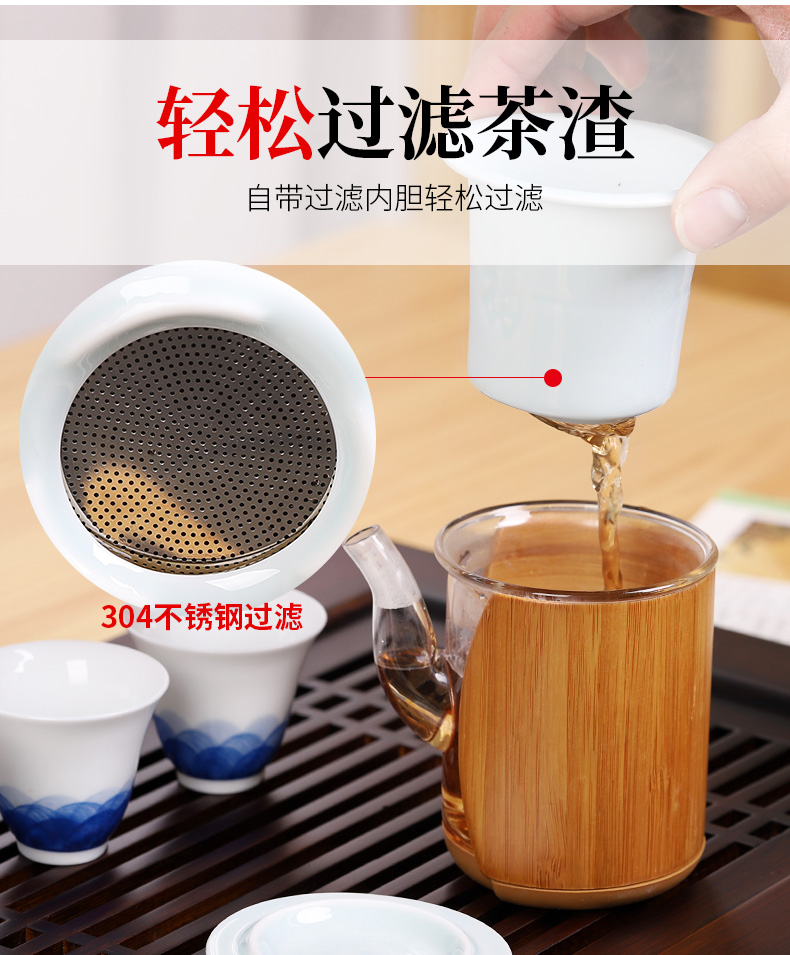 Glass filter red single creative ceramic cups bladder teapot household bop transparent iron kunfu tea with tea